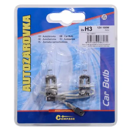 Compass Žárovka 12V  H3  100W Pk22s blister 2ks, 08617