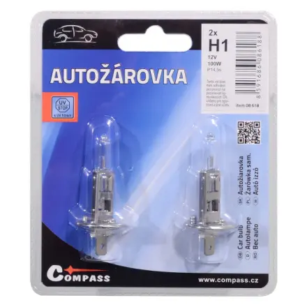 Compass Žárovka 12V  H1  100W P14,5s blister 2ks, 08618