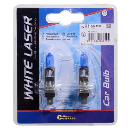 Compass Žárovka 12V  H1  55W P14,5s WHITE LASER blister 2ks, 08629