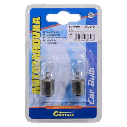 Compass Žárovka 12V  P21W  21W Ba15s blister 2ks, 08646