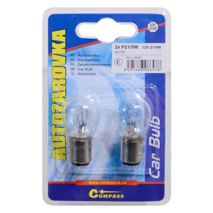 Compass Žárovka 12V  P21/5W  21/5W BaY15d blister 2ks, 08647