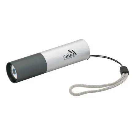 Cattara Svítilna kapesní LED 120lm ZOOM nabíjecí SILVER, 13164