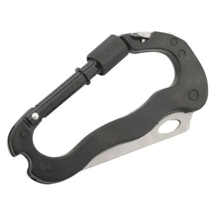 Cattara Multifunkční celokovová karabina 5 v 1, 116x66 mm, černá