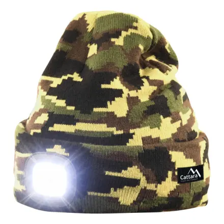 Cattara Čepice ARMY s LED svítilnou USB nabíjení