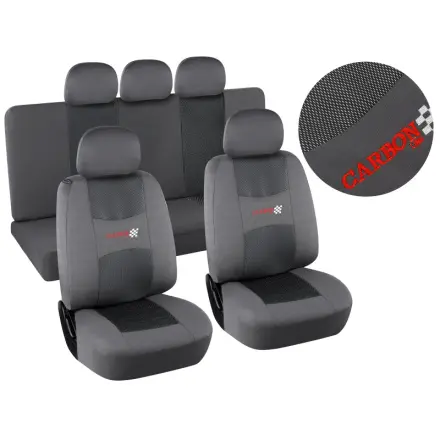 Compass Potahy sedadel sada 9ks CARBON LIGHT šedé AIRBAG, 31688