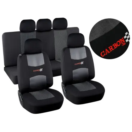 Compass Potahy sedadel sada 9ks CARBON DARK černé AIRBAG, 31689