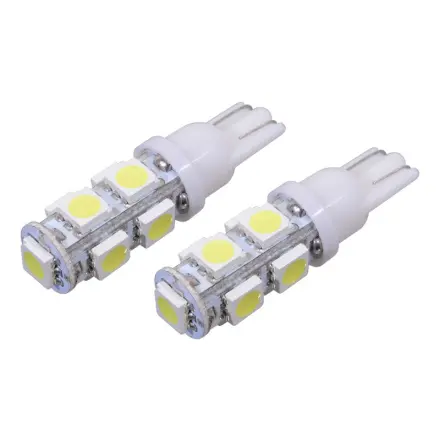 Compass Žárovka 9 SUPER LED 12V  T10  bílá 2ks, T10 (W2.1x9.2d), 33719