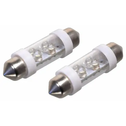 Compass Žárovka 4LED 12V  suf. SV8.5 38mm bílá  2ks, SV8.5 (sufit), 33725
