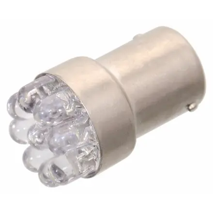 Compass Žárovka 9LED 12V  Ba15s červená úzká, Ba15s, 33764
