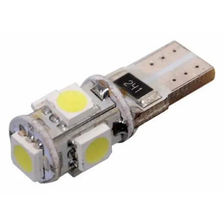 Compass Žárovka 5 SMD LED 12V T10 s rezistorem CAN-BUS ready bílá, T10 (W2.1x9.2d), 33794