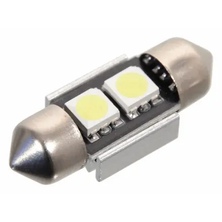 Compass Žárovka 2 SMD LED 12V suf. SV8.5 32mm s rezistorem CAN-BUS ready bílá, SV8.5 (sufit), 33802