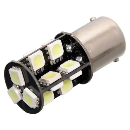 Compass Žárovka 19 SMD LED 12V Ba15S s rezistorem CAN-BUS ready bílá, Ba15s, 33806