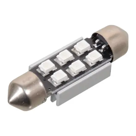 Compass Žárovka 6 SMD LED 12V suf. SV8.5 38mm s rezistorem CAN-BUS modrá, SV8.5 (sufit), 33816