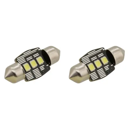 Compass Žárovka 3 LED SMD 12V  suf.11X32 SV8.5 NEW-CAN-BUS bílá 2ks, SV8.5 (sufit), 33826