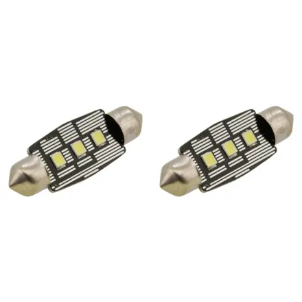 Compass Žárovka 3 LED SMD 12V suf.11X38 SV8.5 NEW-CAN-BUS bílá 2ks, SV8.5 (sufit), 33827