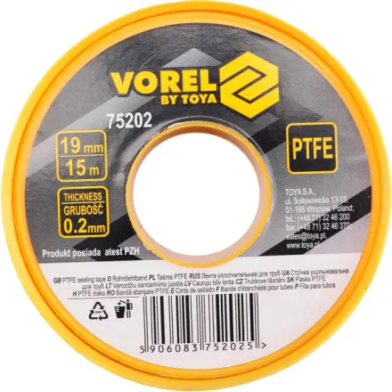 Vorel Páska teflonová 19 x 0,2mm 15m, TO-75202