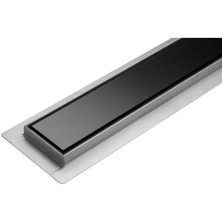 Fala Lineární koupelnový žlab Černé Sklo 60 cm WET&DRY, TO-75386