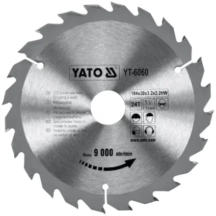 Yato Kotouč na dřevo 184 x 30 mm 24z, YT-6060