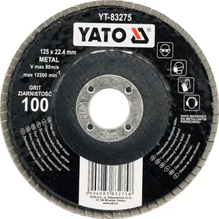 Yato Kotouč lamelový brusný na kov 125x22,4mm P60, YT-83273