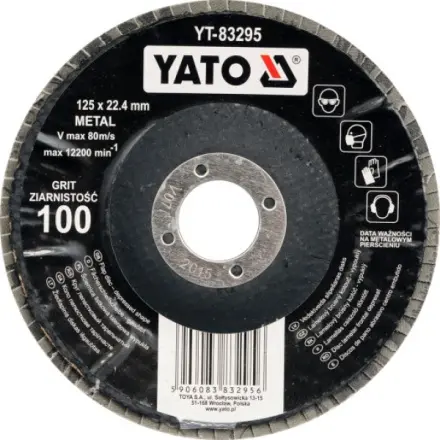 Yato Kotouč lamelový korundový 125 x 22,2 mm vypouklý brusný P80, YT-83294