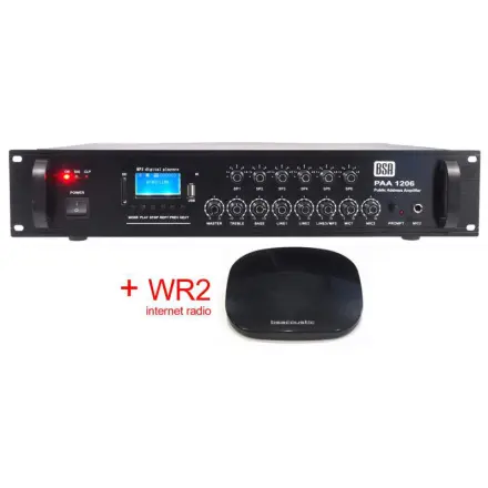 BSA PAA1206WIFI BS ACOUSTIC Rozhlasová ústředna PAA1206WIFI