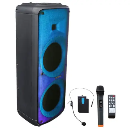 DEXON Partybox, řečnický systém s ručním a náhlavním bezdrátovým mikrofonem WA 480RC, 21_960