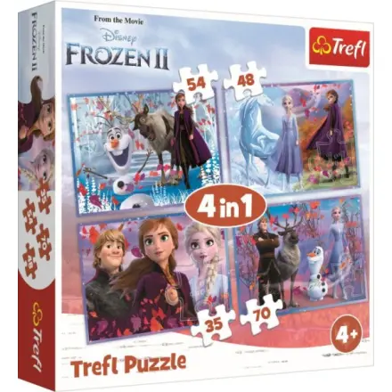 Trefl Puzzle Frozen 2 - Cesta do neznáma 4v1 (35,48,54,70 dílků)