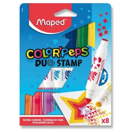 Maped Color'Peps Duo Stamp - dětské fixy - 8 barev