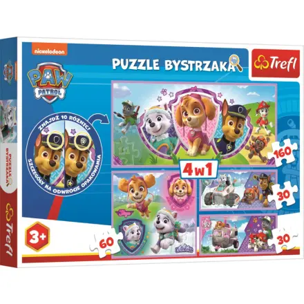 Tlapková patrola 4v1 s hledáním rozdílů - puzzle z kategorie 60 – 300 dielikov