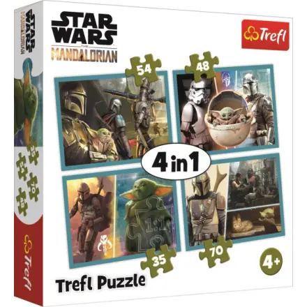 Trefl Puzzle Star Wars - Mandalorian a jeho svět 4v1 (35,48,54,70 dílků)