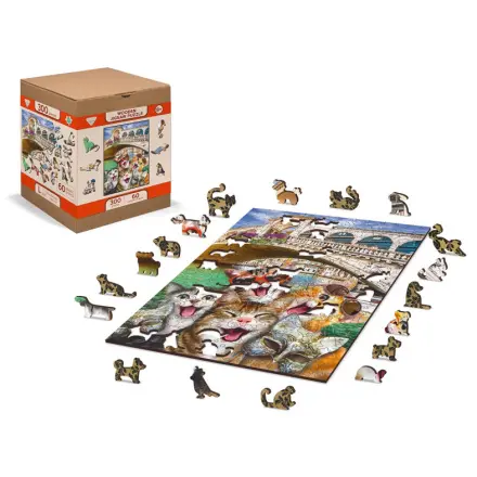 Kočky v Benátkách, dřevěné - puzzle z kategorie Ostatné