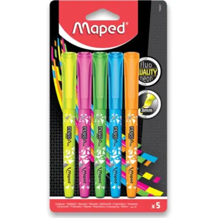 Maped Fluo Peps Pen - zvýrazňovač - sada 5 barev