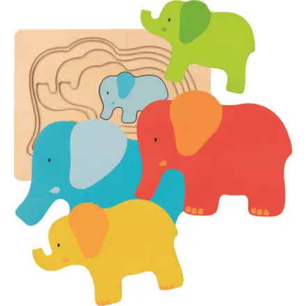 Puzzle vícevrstvé - Slon II, 5 vrstev (Goki)