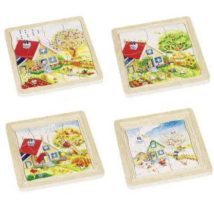 Puzzle výukové - Roční období, 4 vrstvy, 54ks (Goki)