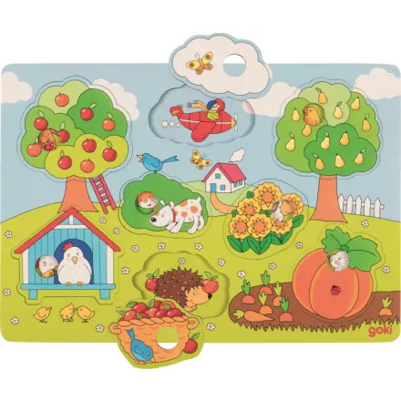 Puzzle odkrývací - Na zahrádce, 8ks (Goki)