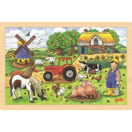 Goki Puzzle Farma pana Millera 24 dílků - dřevěné