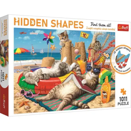 Trefl Puzzle Hidden Shapes - Kočičí prázdniny / 1011 dílků