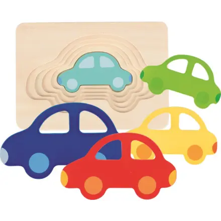 Puzzle vícevrstvé - Auto, 5 vrstev (Goki)