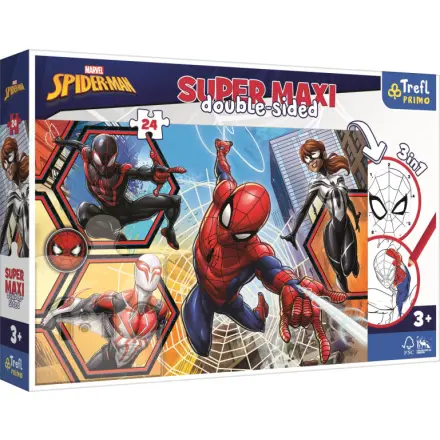 Trefl Oboustranné puzzle 24 ks SUPER MAXI 3v1 Spiderman jde do akce