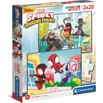 Puzzle Supercolor Spidey a jeho úžasní přátelé 2x20 dílků - Clementoni