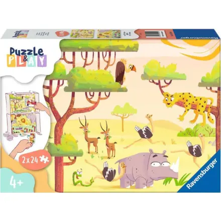 Ravensburger 05594 puzzle & play dobrodružství na safari 2x24 dílků
