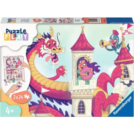 Ravensburger 05595 puzzle & play drak na zámku 2x24 dílků