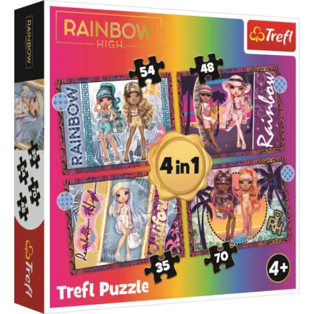 Trefl Puzzle Rainbow High: Módní panenky 4v1 (35,48,54,70 dílků)