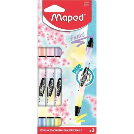 Zvýrazňovače Maped Fluo Peps Duo Pastel - sada 3 ks 151049