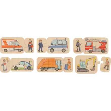 Dřevěné puzzle Vozidla 6v1
