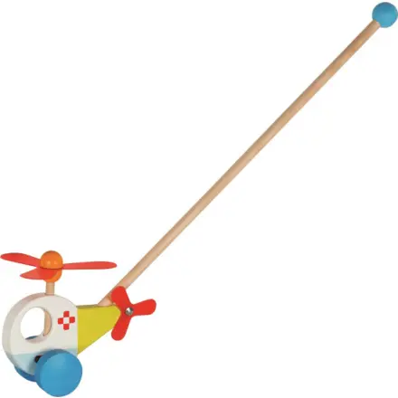 Jezdík na tyči - Helikoptéra dřevěná (Goki)
