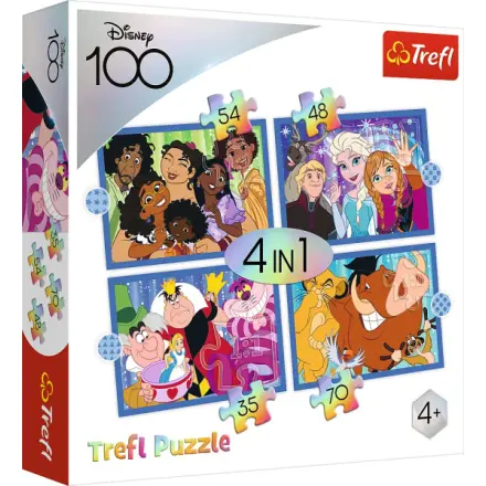 Trefl Puzzle Disney 100 let: Disneyho veselý svět 4v1 (35,48,54,70 dílků)