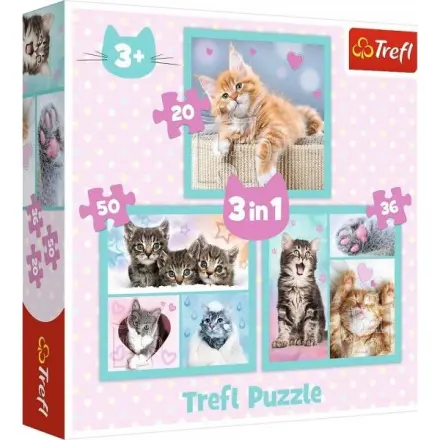 Trefl Puzzle 3v1 Roztomilé kočky