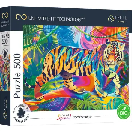 Trefl Puzzle UFT Color Splash: Setkání s tygrem 500 dílků