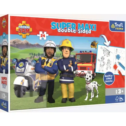 Trefl Puzzle Požárník Sam a jeho tým Super maxi 24 dílků - oboustranné